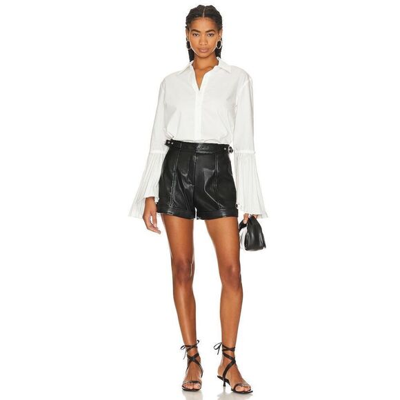 New $295 Jonathan Simkhai Jordy Shirt Blouse in White Size Medium - Picture 6 of 8